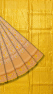 Peach Dharmavaram Pattu Saree with Self Border