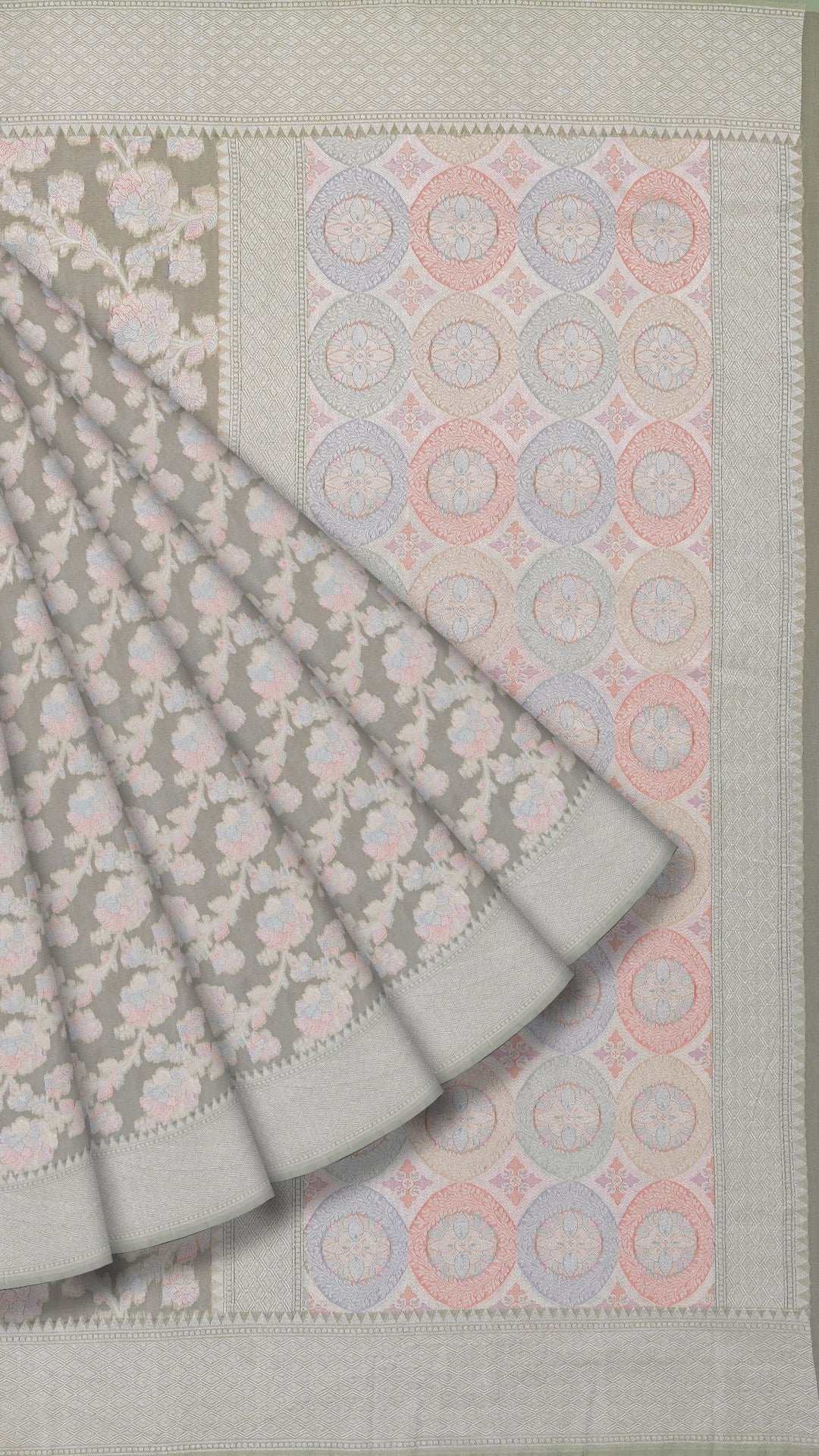 Pista Green Bhagalpur Silk Saree with Kaddi Border