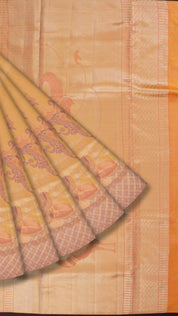 Gold Kanchipuram Saree with Contrast Cross Checks