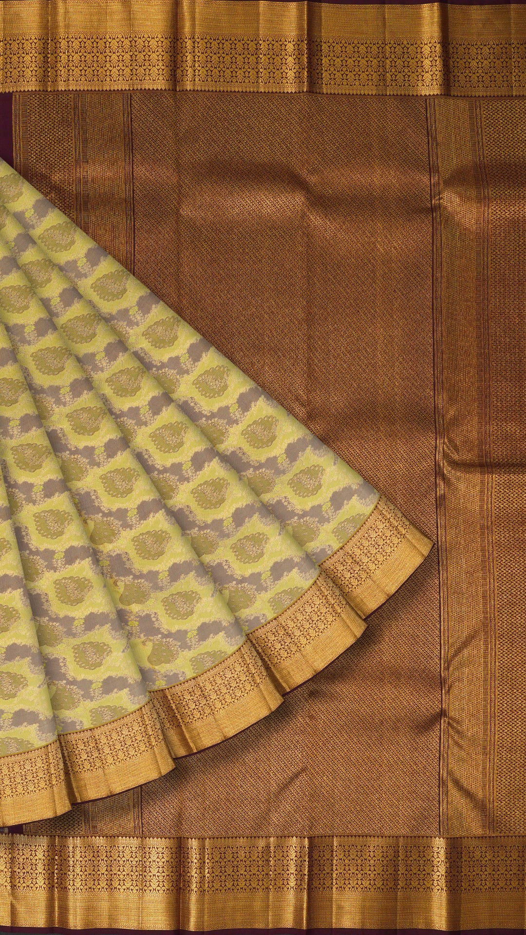 Dual Tone Kanchi Pattu Saree with Snuff Zari Border