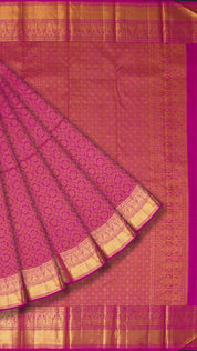 Magenta Pink Kanchi Pattu Saree with Zari Border