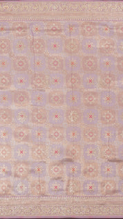 Lavender Banaras Silk Saree with Self Brocade – Vaarahi Silks