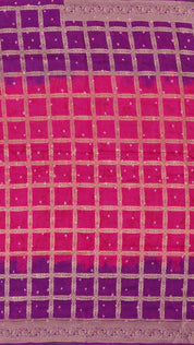 Pink Dola Silk Saree with Bandhani Print & Contrast Border