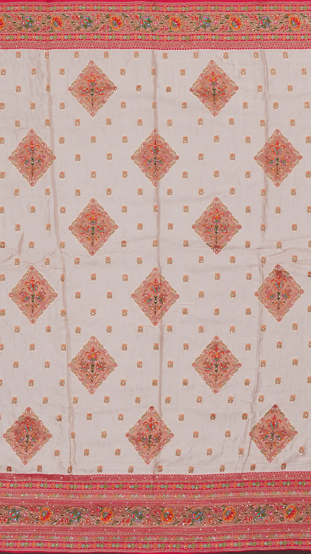 Multicolor Dola Silk Saree with Kardana & Zari Work