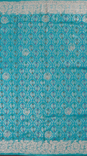 Rama Green Banaras Silk Saree with Stone Border