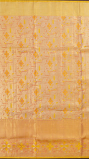 Peach Dharmavaram Pattu Saree with Self Border