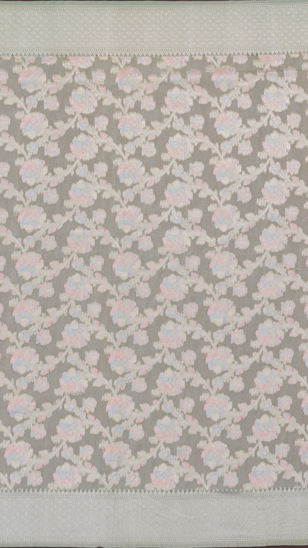 Pista Green Bhagalpur Silk Saree with Kaddi Border