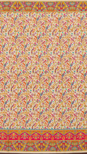 Multicolor Crepe Silk Saree with Paisley Design Border