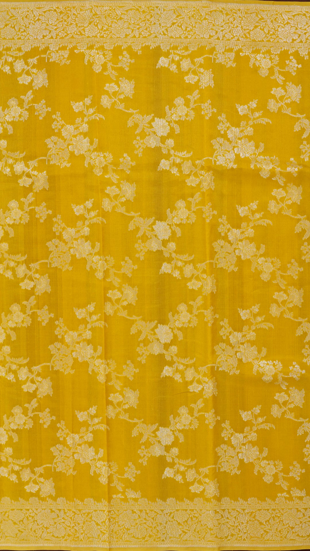 Mustard Yellow Banaras Saree with All Over Brocade