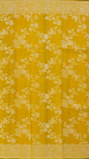 Mustard Yellow Banaras Saree with All Over Brocade
