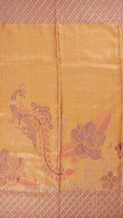 Gold Kanchipuram Saree with Contrast Cross Checks