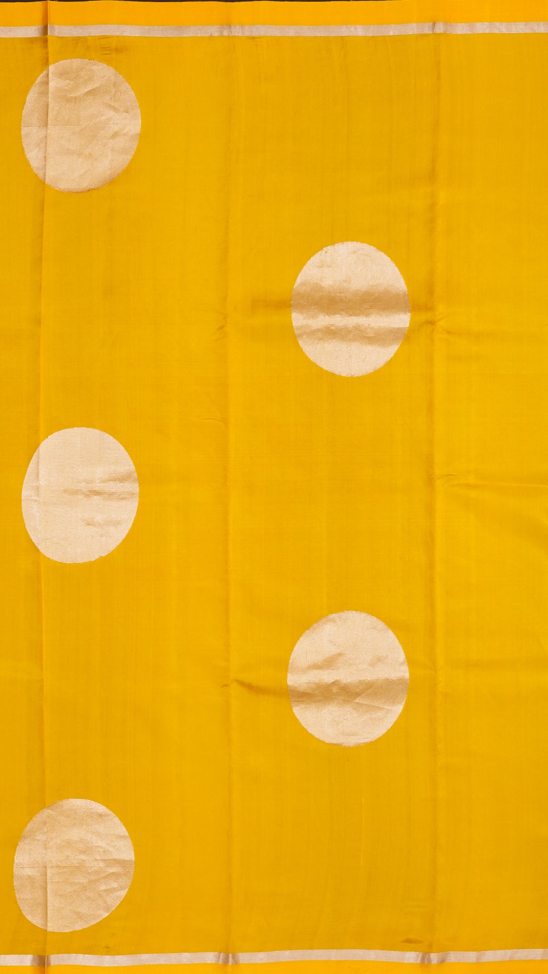 Radiant Yellow Banaras Silk Saree with Gold Big Buttas & Kadi Border