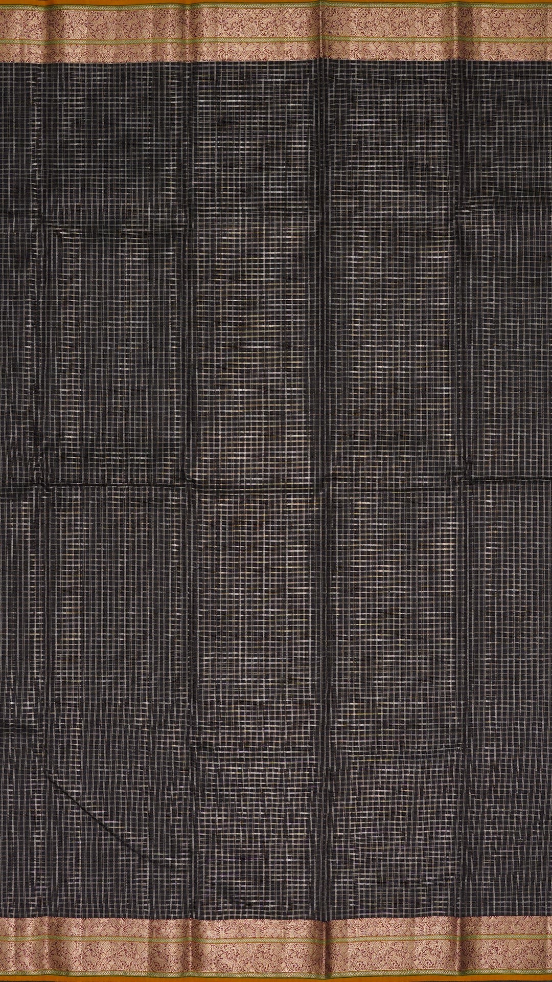 Black Kanchi Pattu Saree with Maroon Zari Border