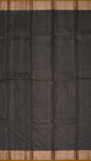 Black Kanchi Pattu Saree with Maroon Zari Border