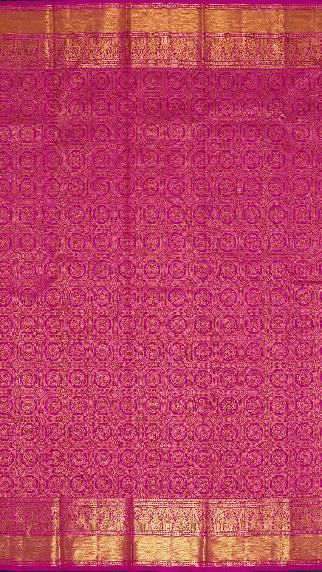 Magenta Pink Kanchi Pattu Saree with Zari Border