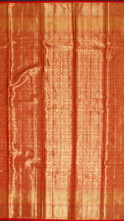 Orange Kanchi Pattu Saree with Rich Zari Border