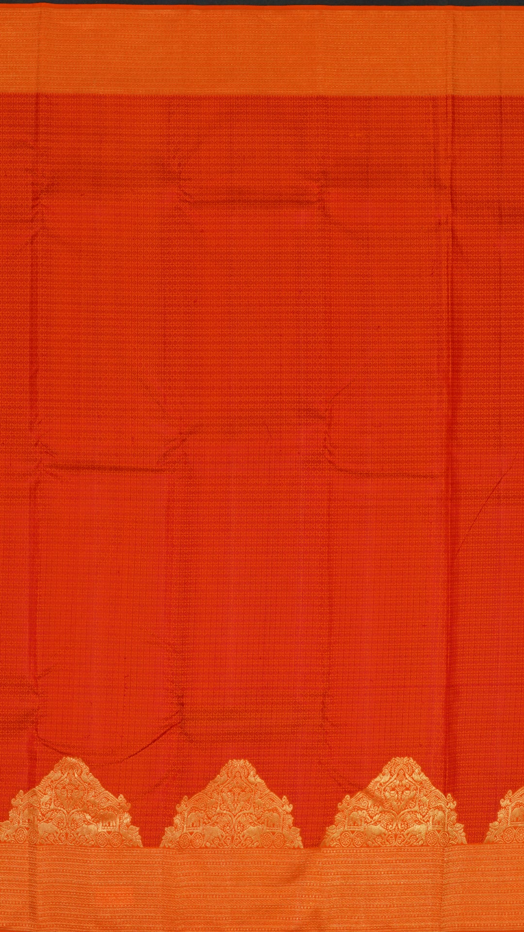 Orange Kanchi Pattu Saree with Designer Zari Border