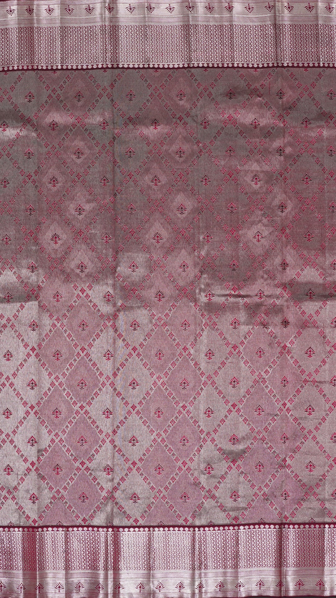 Burgundy Kanchi Pattu Saree with Self Zari Border