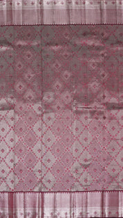 Burgundy Kanchi Pattu Saree with Self Zari Border