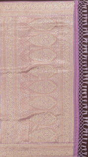 Lavender Banaras Silk Saree with Self Brocade – Vaarahi Silks