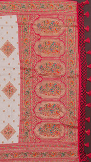 Multicolor Dola Silk Saree with Kardana & Zari Work