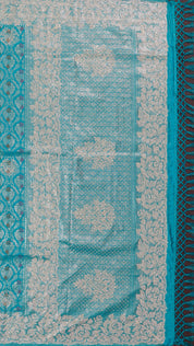 Rama Green Banaras Silk Saree with Stone Border