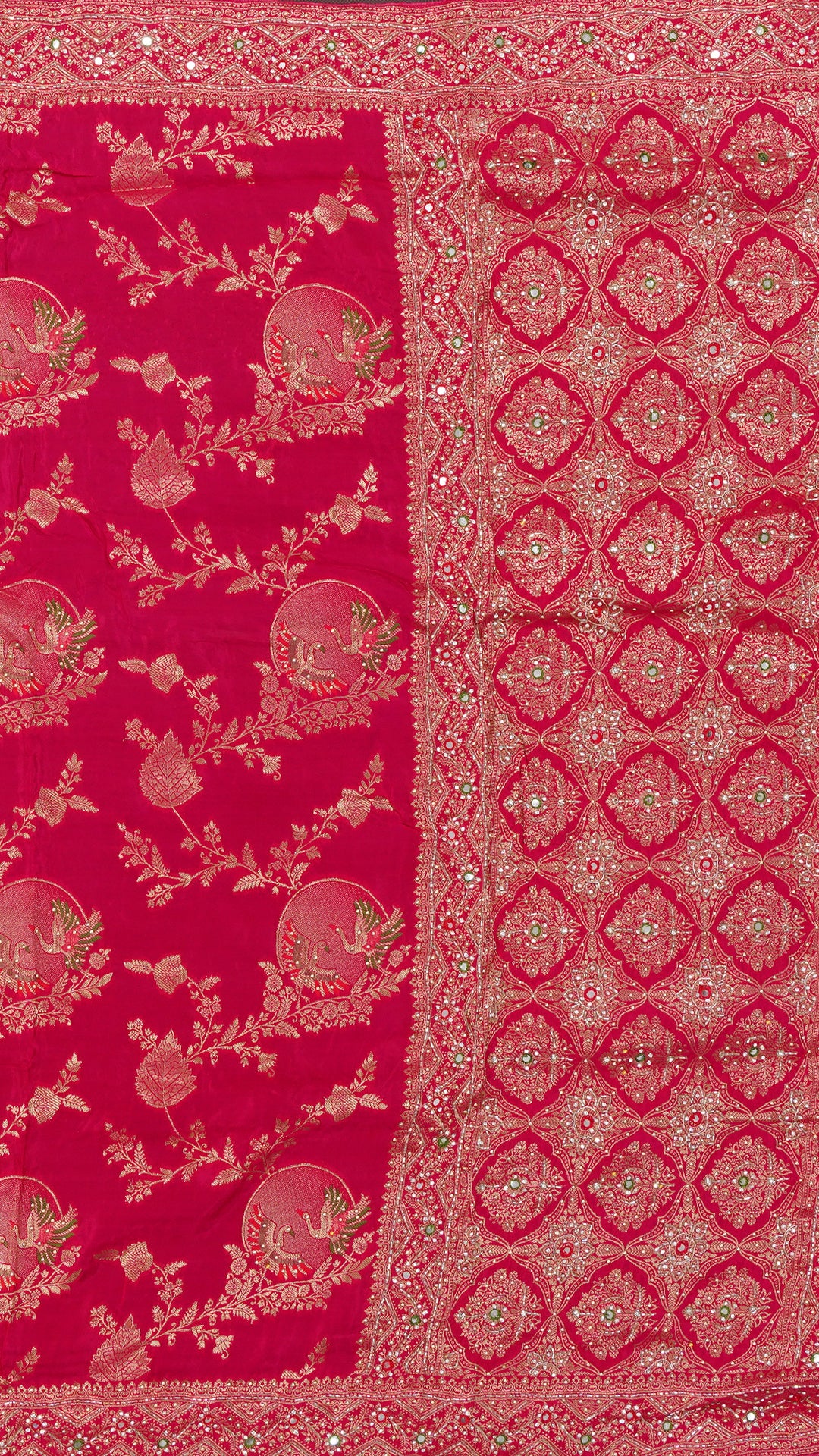 Pink Mashru Silk Saree with Self Kardana Work