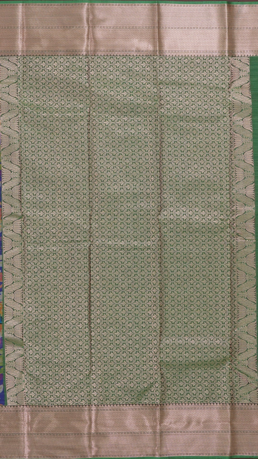 Multi Colour Ikkat Silk Saree with Big Zari Border