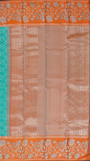 Rama Green Dharmavaram Pattu Saree with Brocade Border