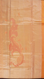 Gold Kanchipuram Saree with Contrast Cross Checks