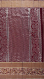 Light Blue Kanchipuram Silk Saree with Burnt Maroon Border