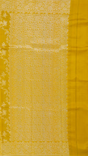 Mustard Yellow Banaras Saree with All Over Brocade