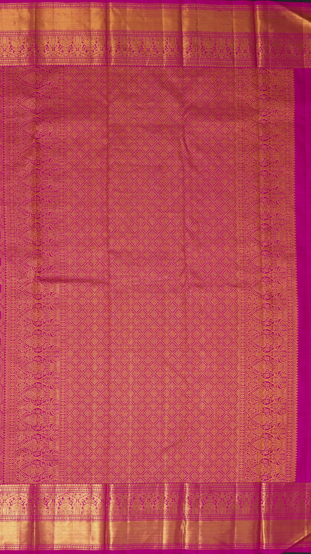 Magenta Pink Kanchi Pattu Saree with Zari Border