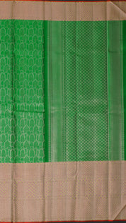 Dark Green Kanchi Pattu Saree with Tissue Brocade Border