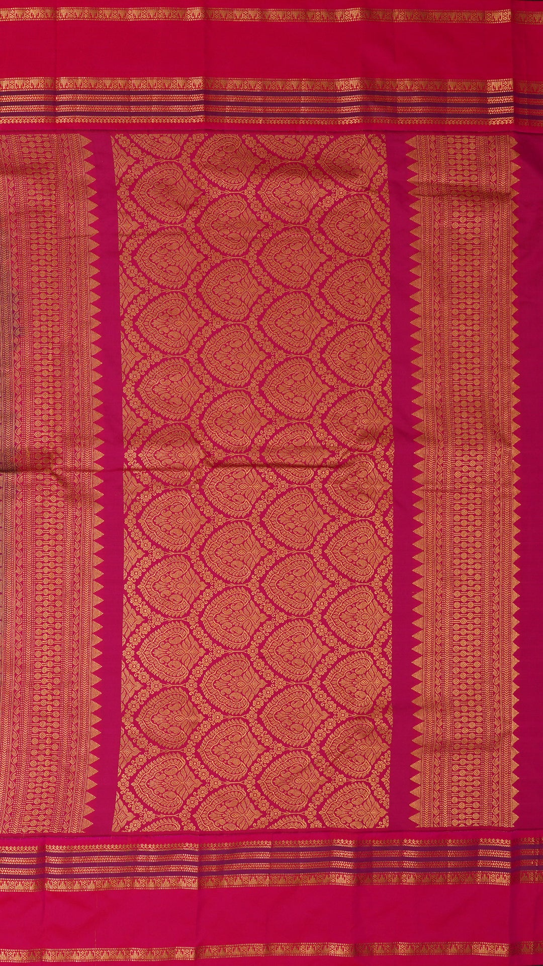 Sulphate Blue Kanchi Pattu Saree with Gap Border
