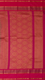 Sulphate Blue Kanchi Pattu Saree with Gap Border