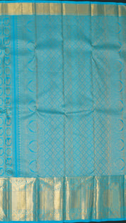 Sky Blue Kanchi Pattu Saree with Rich Zari Border