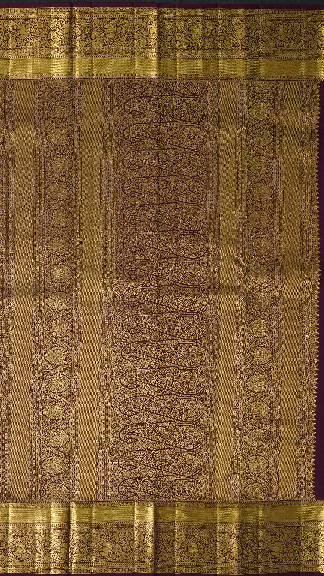 Burgundy Kanchi Pattu Saree with Self Zari Border