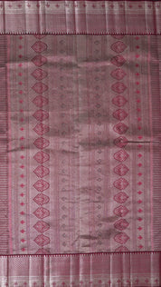 Burgundy Kanchi Pattu Saree with Self Zari Border