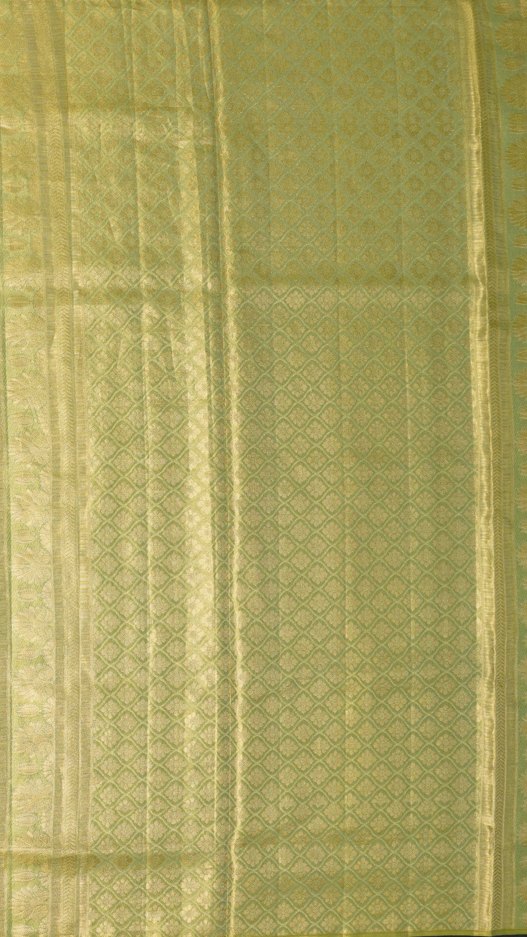 Beige Kanchi Pattu Saree with Self Floral Border