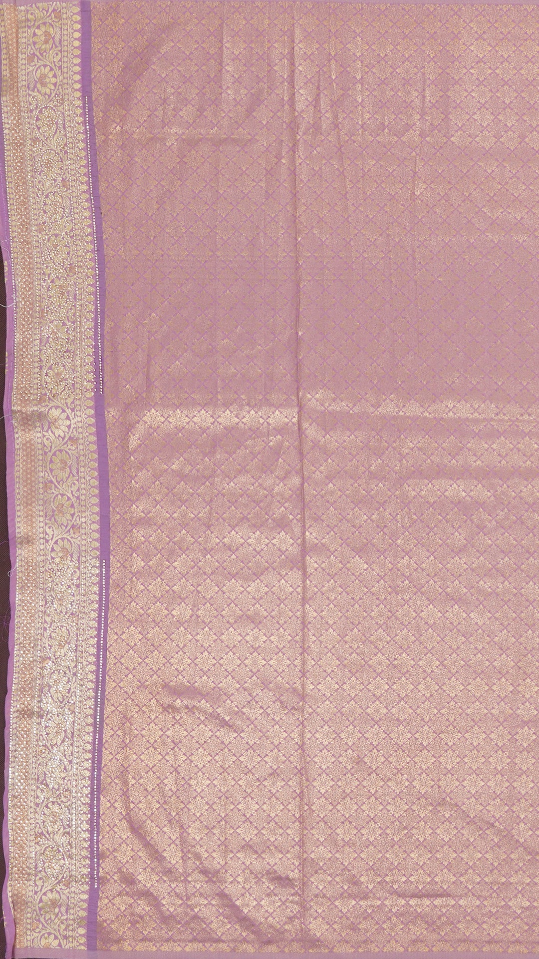 Lavender Banaras Silk Saree with Self Brocade – Vaarahi Silks