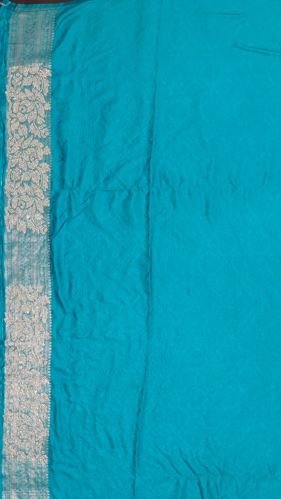 Rama Green Banaras Silk Saree with Stone Border