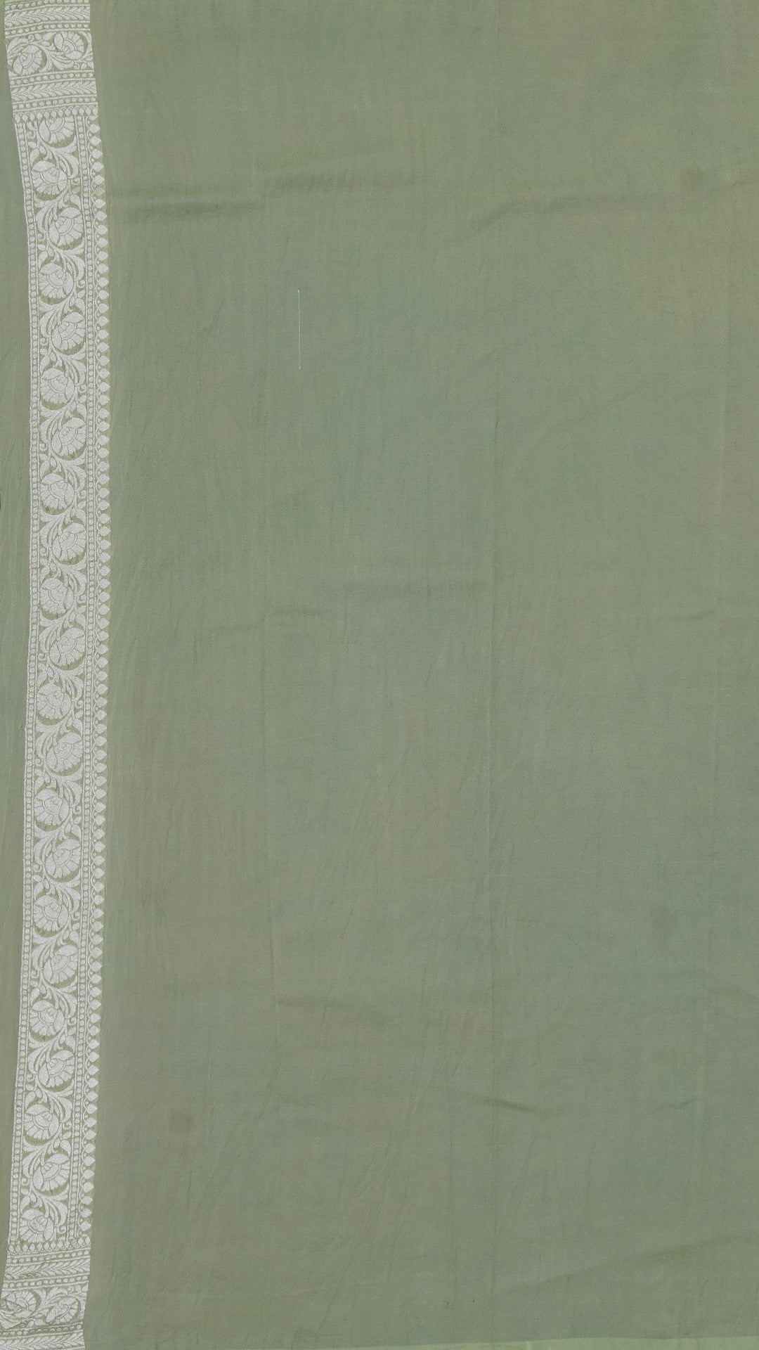 Pista Green Bhagalpur Silk Saree with Kaddi Border