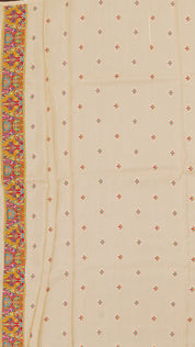 Multicolor Crepe Silk Saree with Paisley Design Border