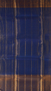 Kanchi Pattu Saree in Peacock Blue with Self Zari Border