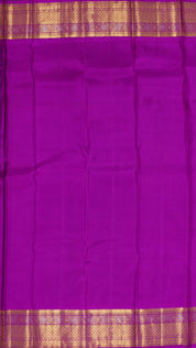 Yellow Kanchi Pattu Saree with Purple Zari Border