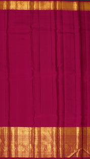 Lime Green Kanchi Pattu Saree with Maroon Zari Border