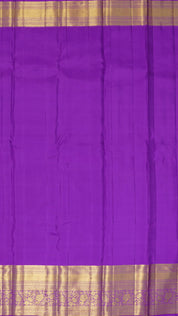 Yellow Kanchi Pattu Saree with Purple Zari Border