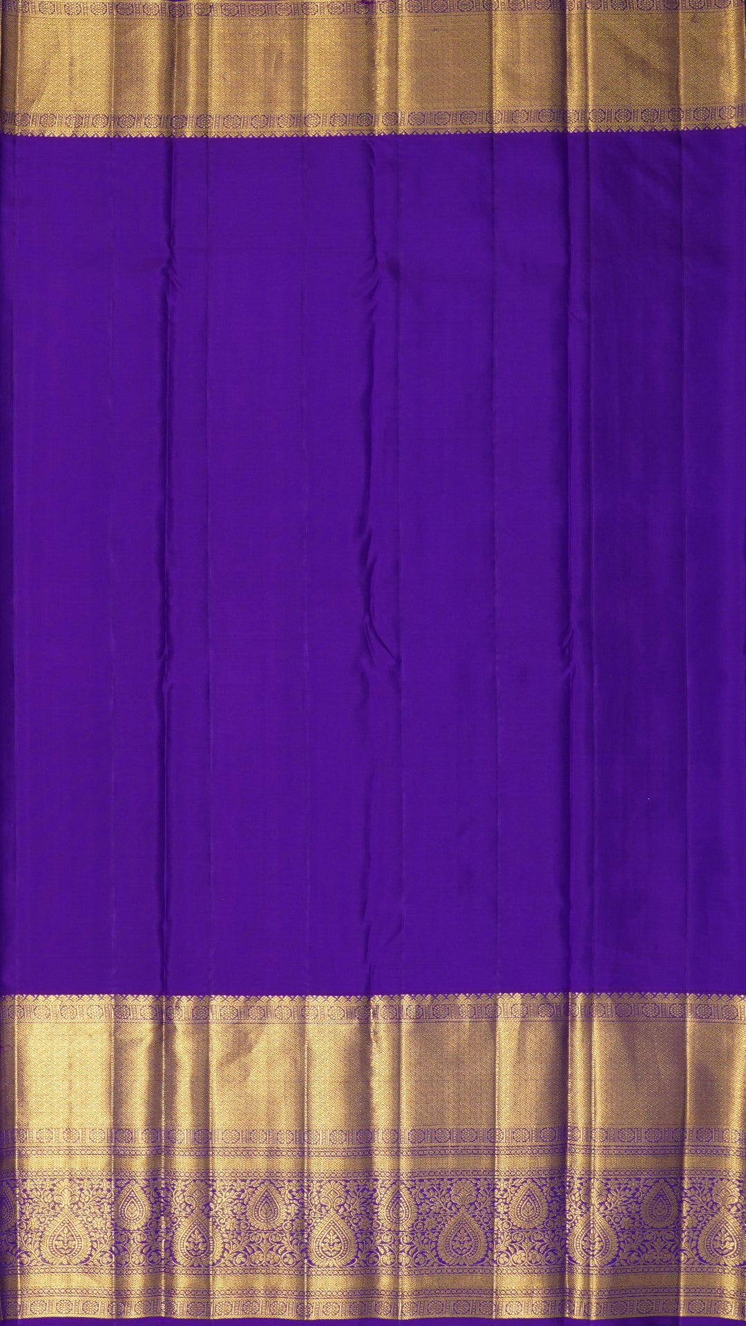 Mustard Yellow Kanchi Pattu Saree with Blue Zari Border