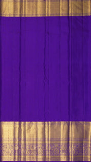 Mustard Yellow Kanchi Pattu Saree with Blue Zari Border